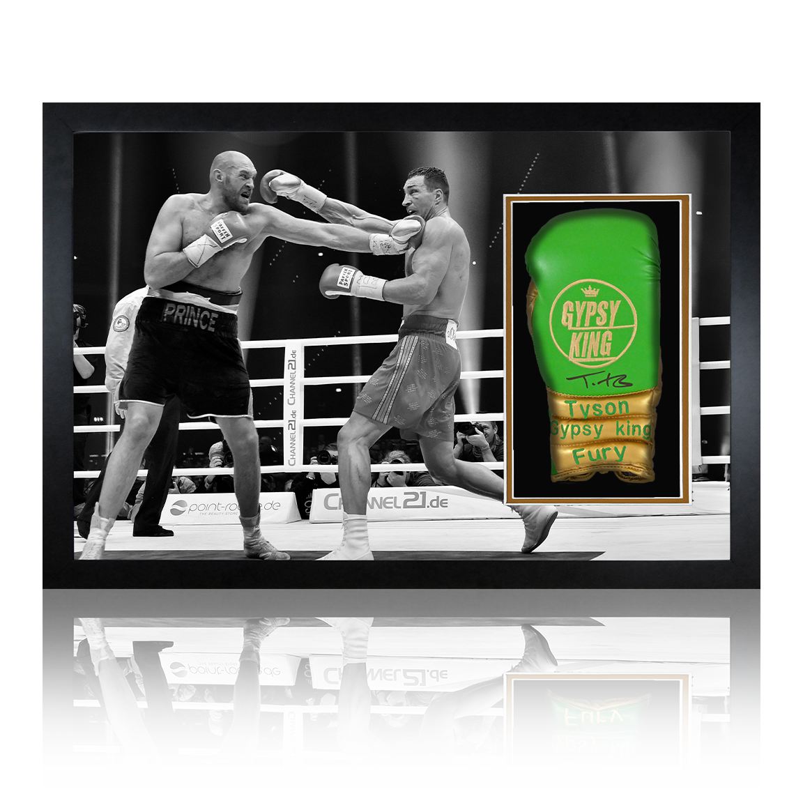 Tyson Fury v Wladimir Klitschko Signed Glove Iconic Frame