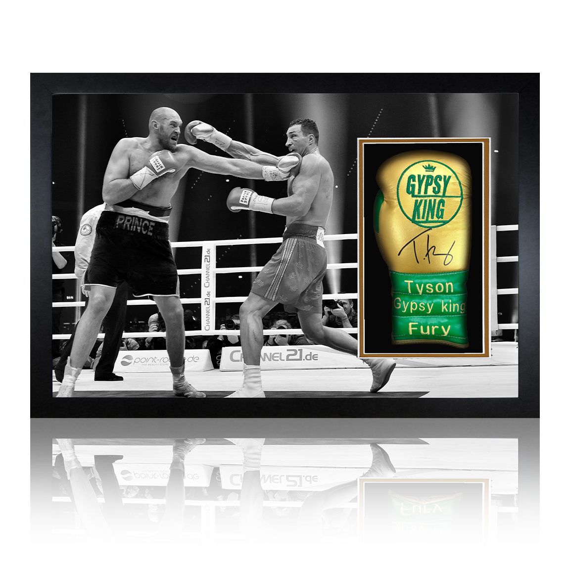 Tyson Fury v Wladimir Klitschko Signed Glove Iconic Frame