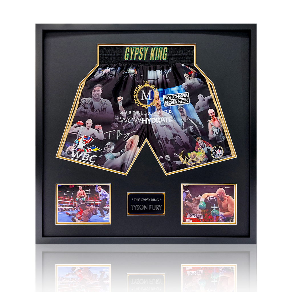 Tyson Fury "The Gypsy King" Signed Shorts Elite Frame