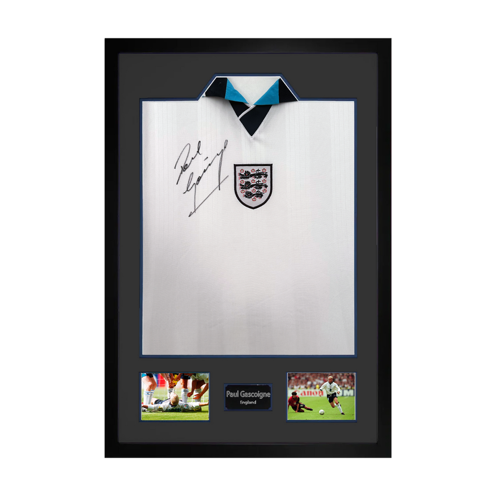 Paul Gascogine Signed England '96 Shirt Premium Frame