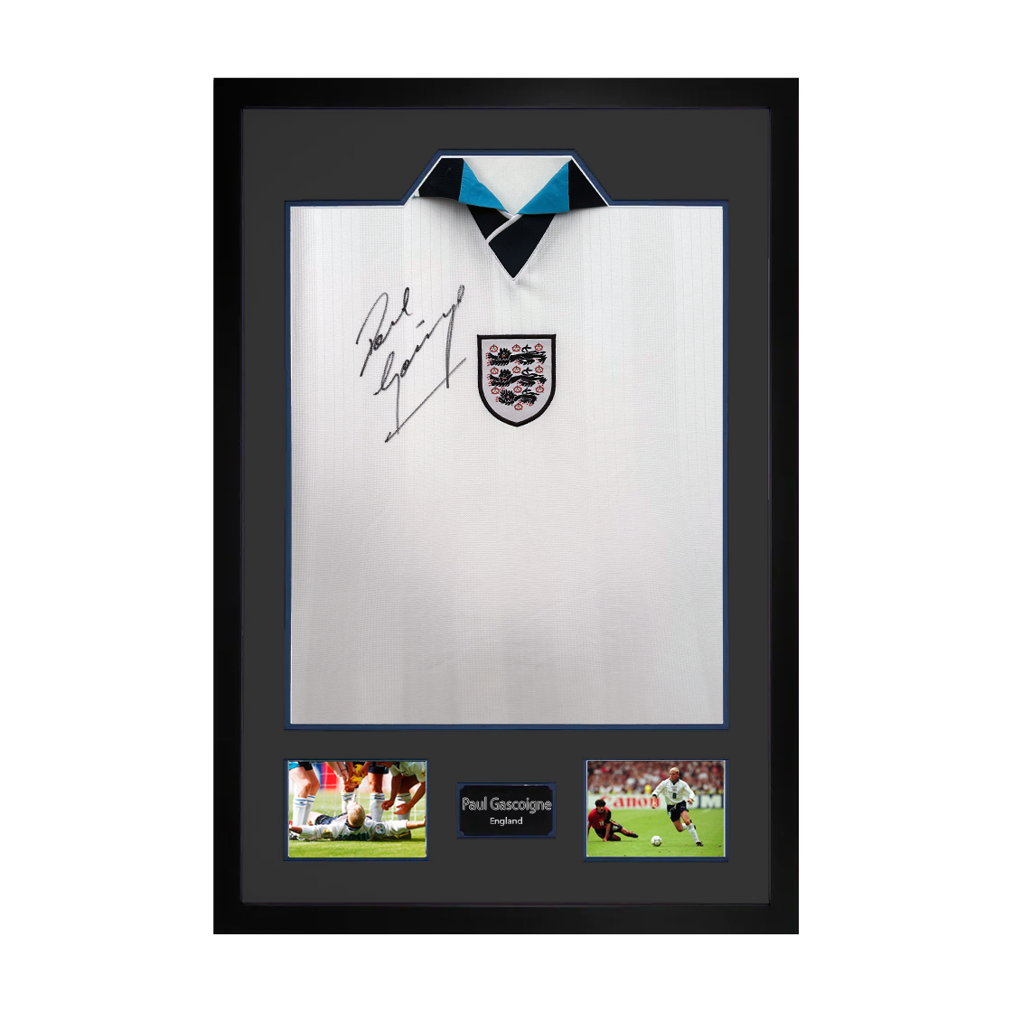 Paul Gascogine Signed England '96 Shirt Premium Frame