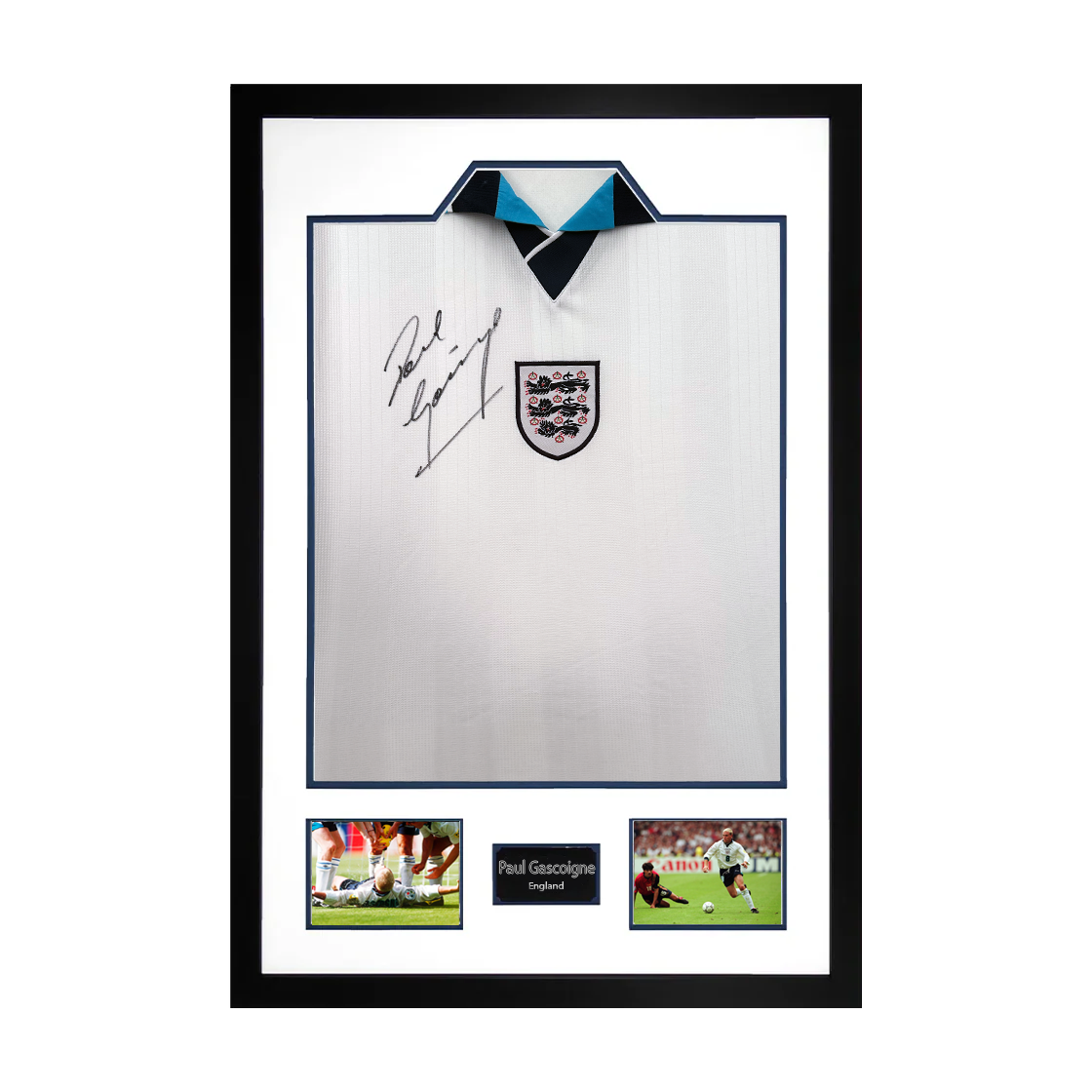 Paul Gascogine Signed England '96 Shirt Premium Frame