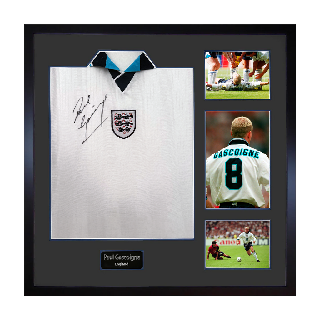 Paul Gascogine Signed England '96 Shirt Elite Frame