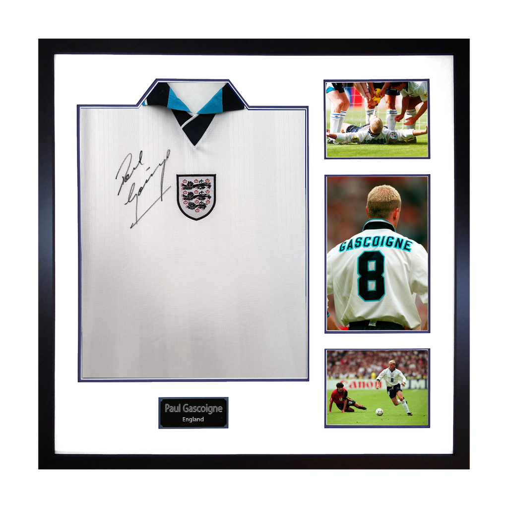 Paul Gascogine Signed England '96 Shirt Elite Frame