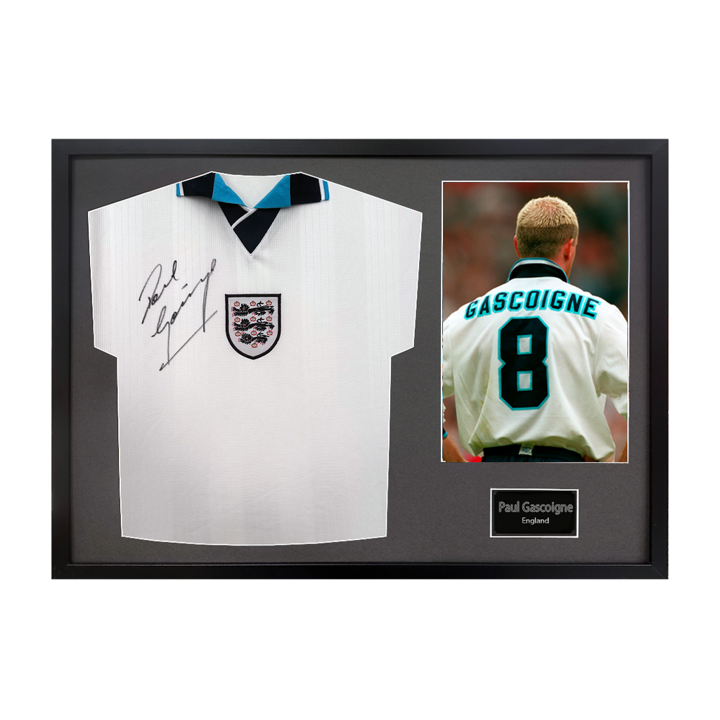 Paul Gascogine Signed England '96 Shirt Classic Frame