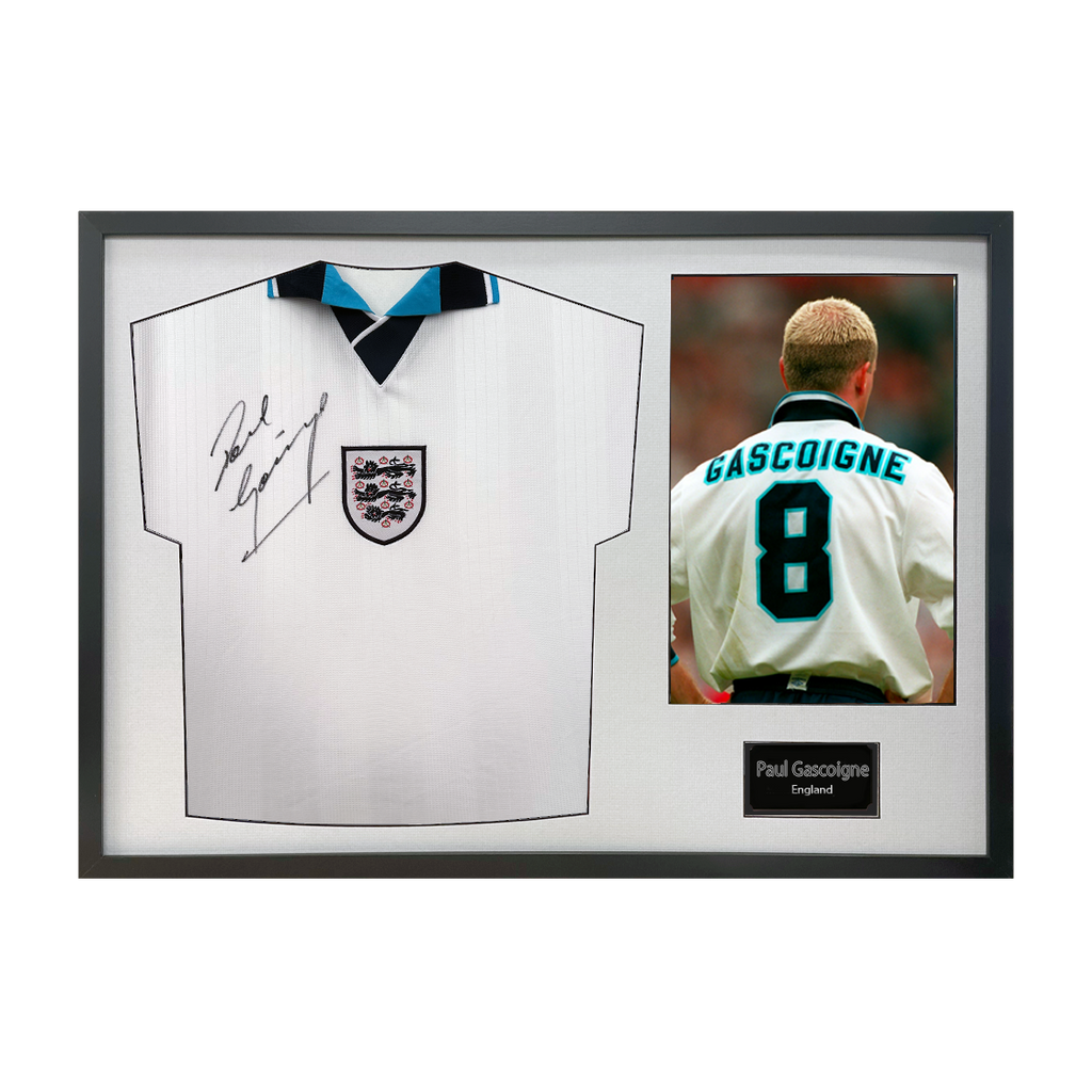 Paul Gascogine Signed England '96 Shirt Classic Frame