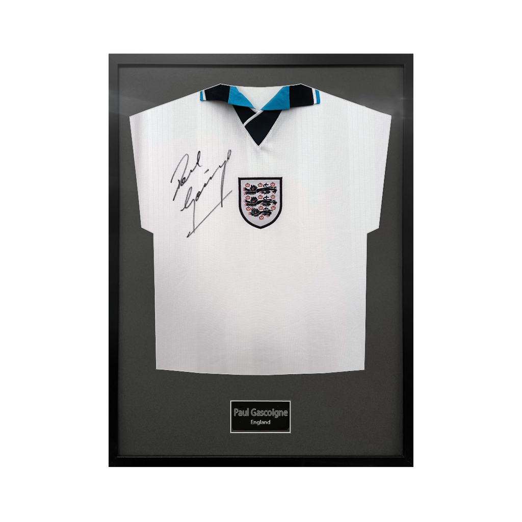 Paul Gascogine Signed England '96 Shirt Standard Frame