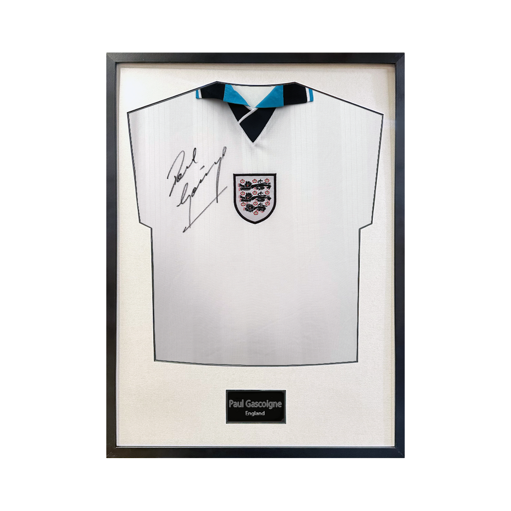 Paul Gascogine Signed England '96 Shirt Standard Frame