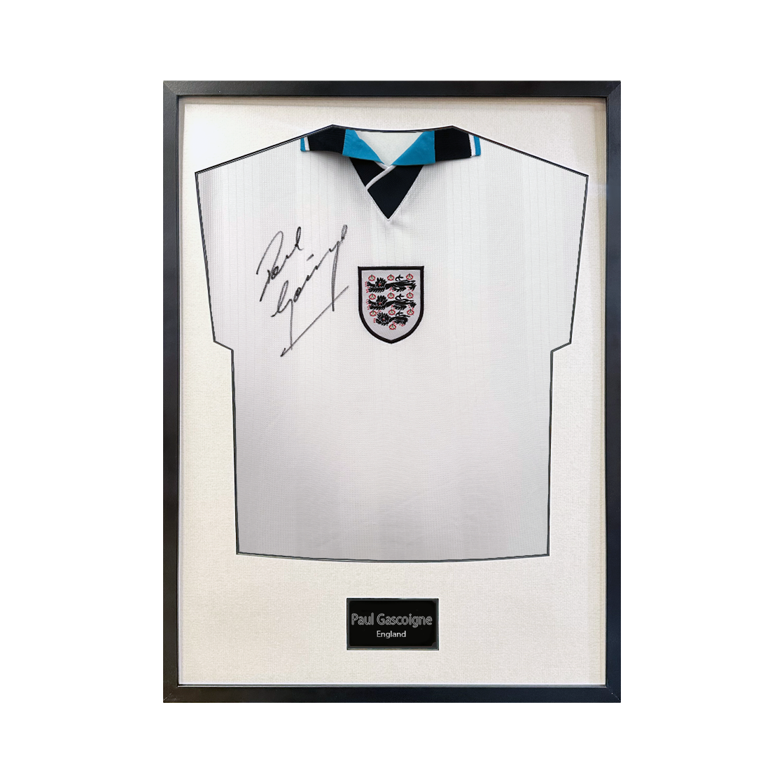 Paul Gascogine Signed England '96 Shirt Standard Frame