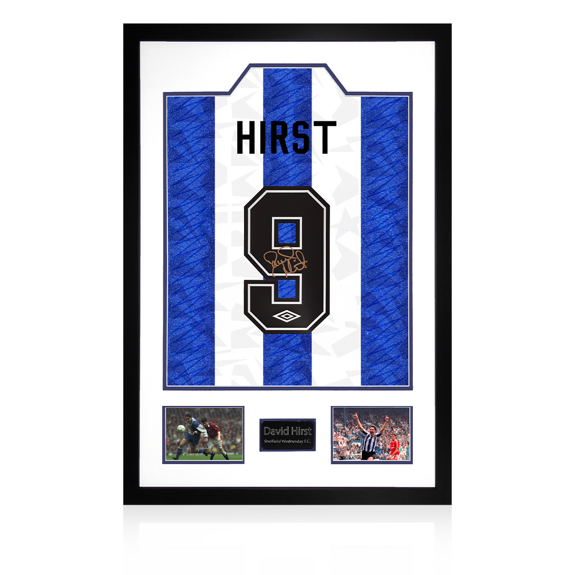 David Hirst Signed Sheffield Wednesday Shirt Premium Frame