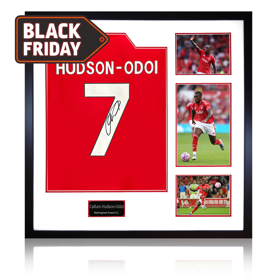Callum Hudson-Odoi Signed Nottingham Forest Shirt Elite Frame