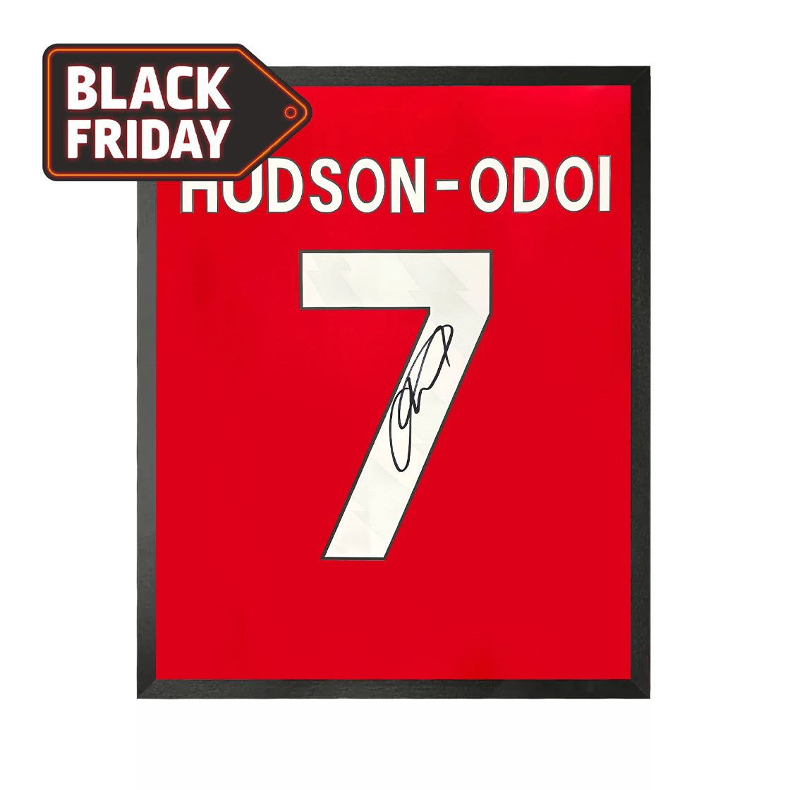 Callum Hudson-Odoi Signed Nottingham Forest Shirt Compact Frame
