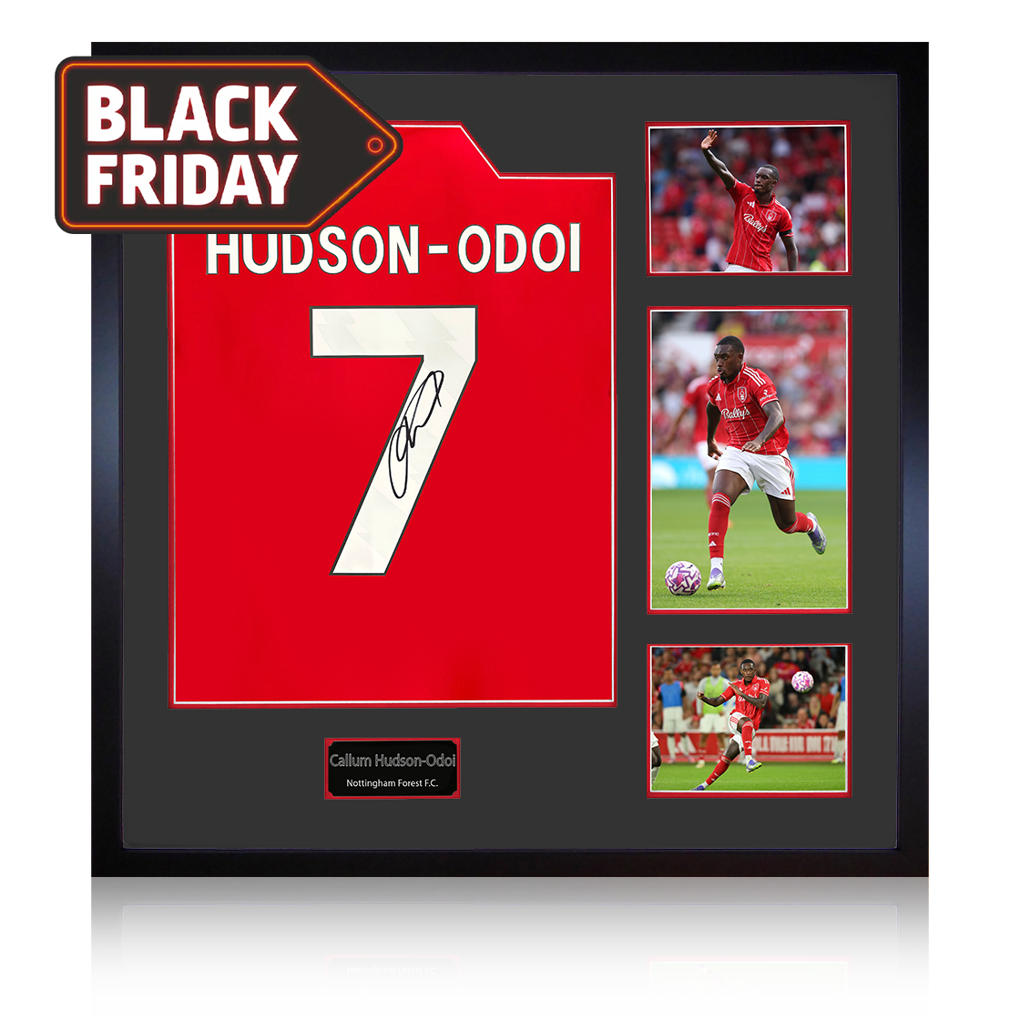 Callum Hudson-Odoi Signed Nottingham Forest Shirt Elite Frame