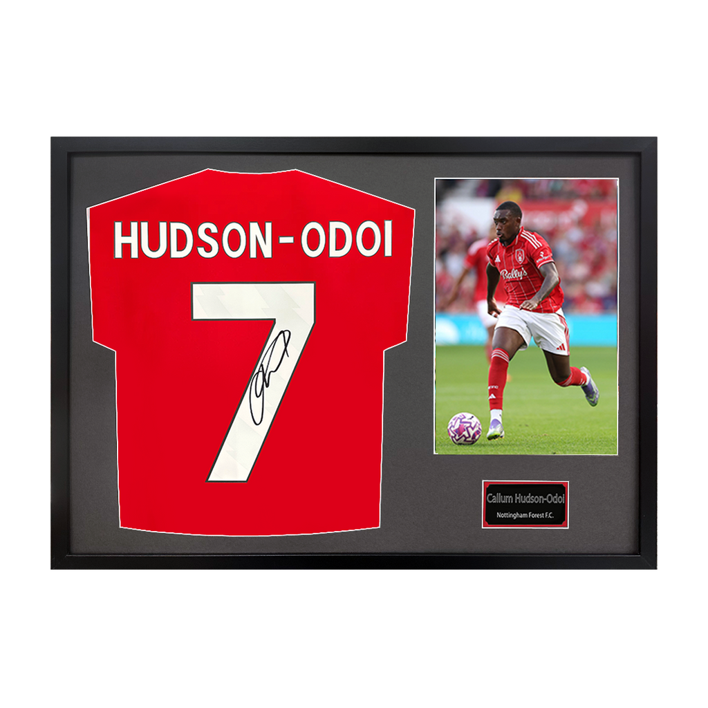 Callum Hudson-Odoi Signed Nottingham Forest Shirt Classic Frame