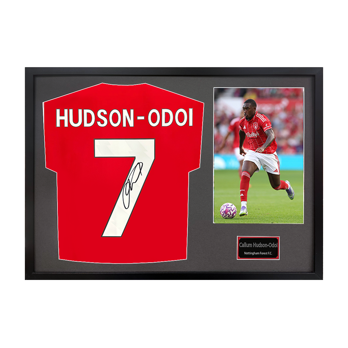 Callum Hudson-Odoi Signed Nottingham Forest Shirt Classic Frame