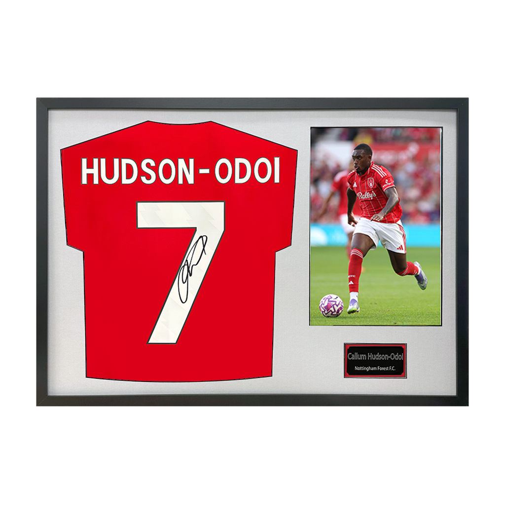 Callum Hudson-Odoi Signed Nottingham Forest Shirt Classic Frame