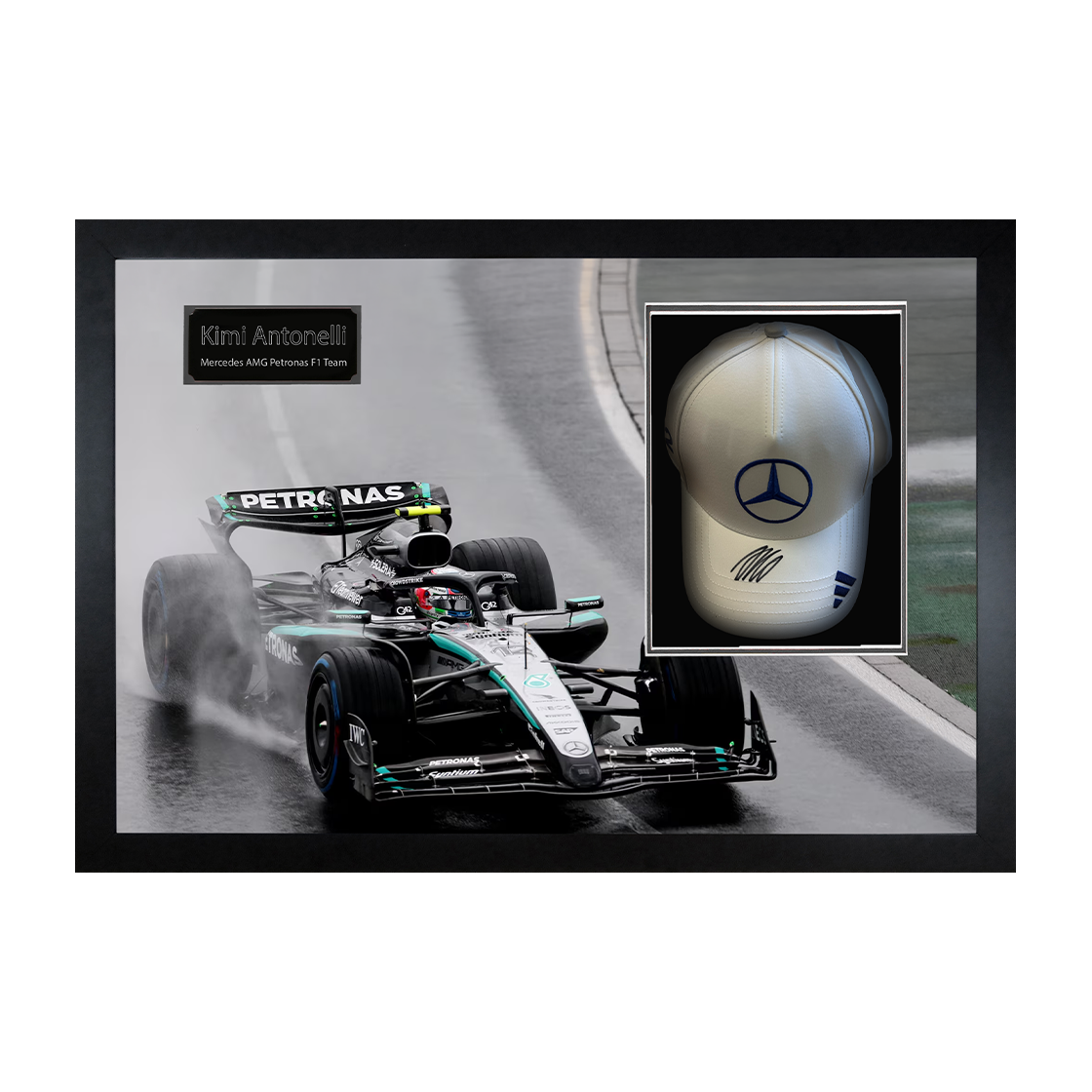 Kimi Antonelli Signed Mercedes F1 Cap Iconic Frame (ACG Cert)