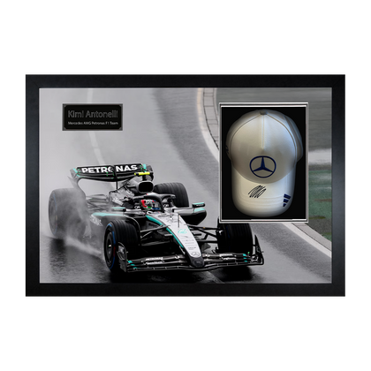 Kimi Antonelli Signed Mercedes F1 Cap Iconic Frame (ACG Cert)