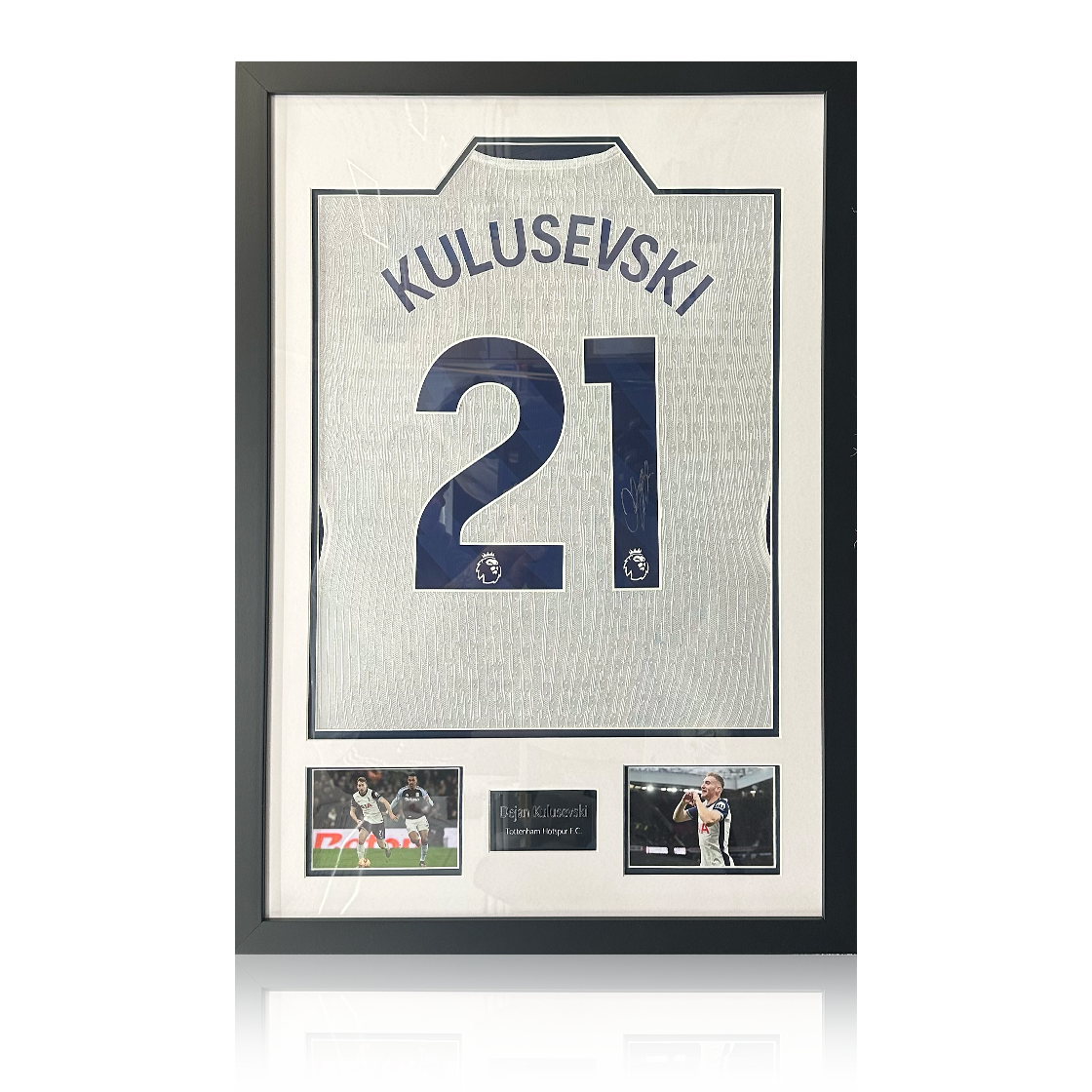 Dejan Kulusevski Signed Tottenham Hotspur Shirt Premium Frame
