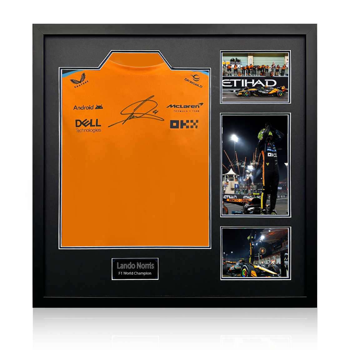 Lando Norris Signed McLaren F1 Shirt Elite Frame