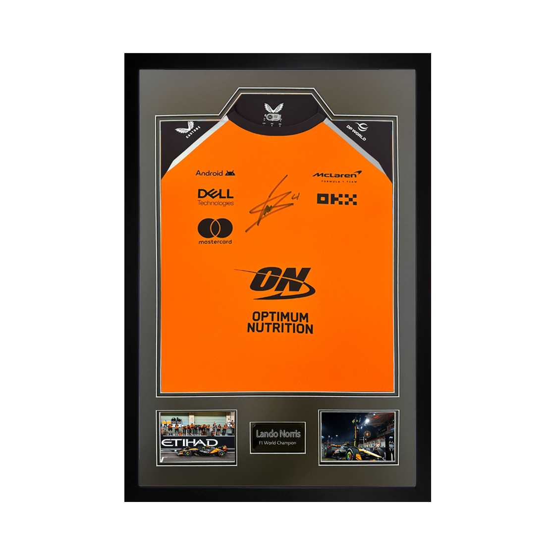 Lando Norris Signed McLaren F1 Shirt Premium Frame (ACG Cert)