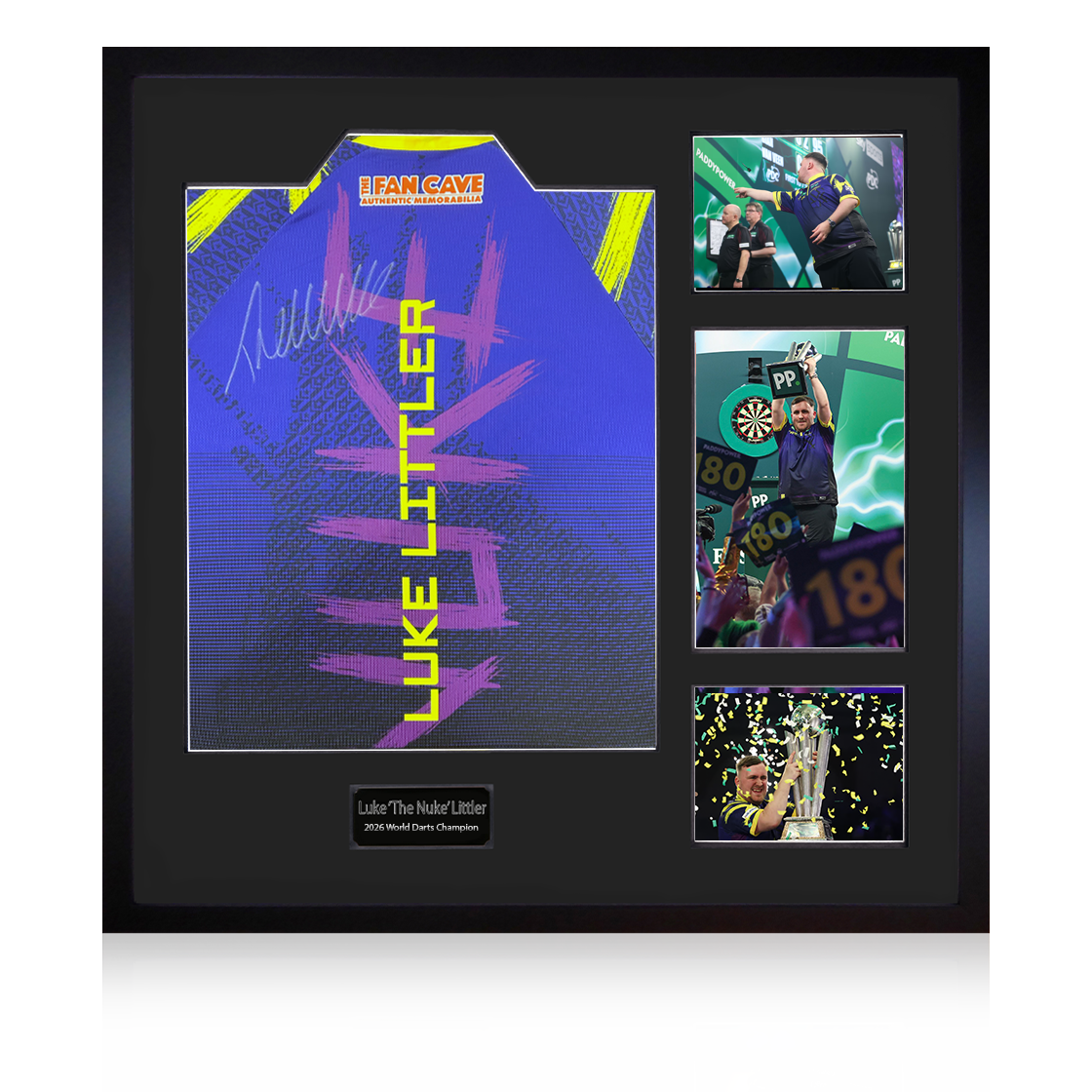 Luke Littler 2026 World Champion Signed Shirt Elite Frame