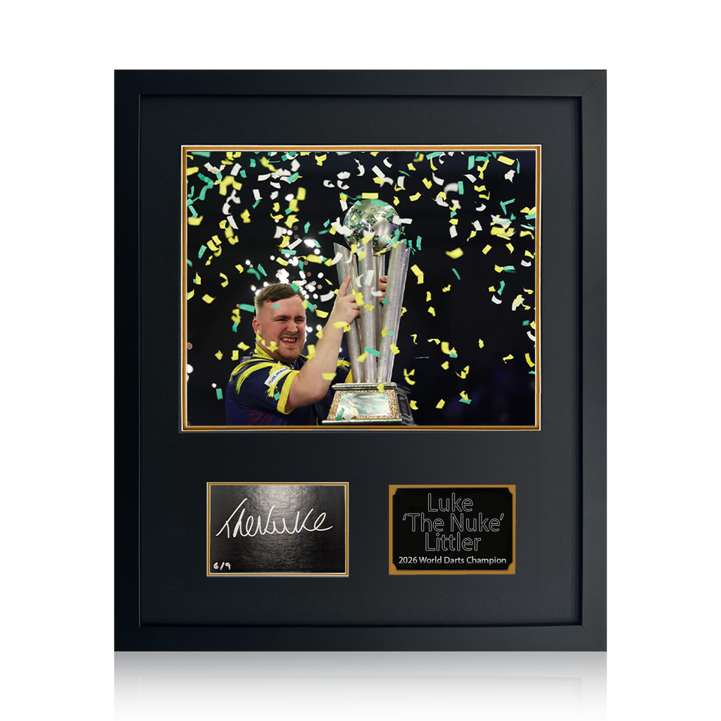 Luke Littler 2026 World Champion Signed Cut 6/9 Compact Frame