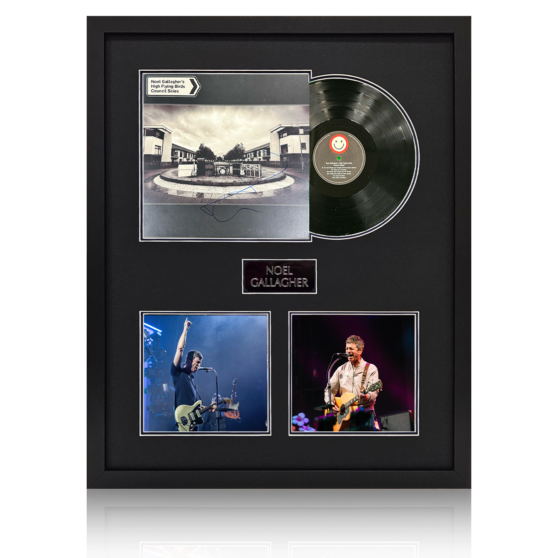 Noel Gallagher Signed Council Skies LP Elite Frame (Beckett)
