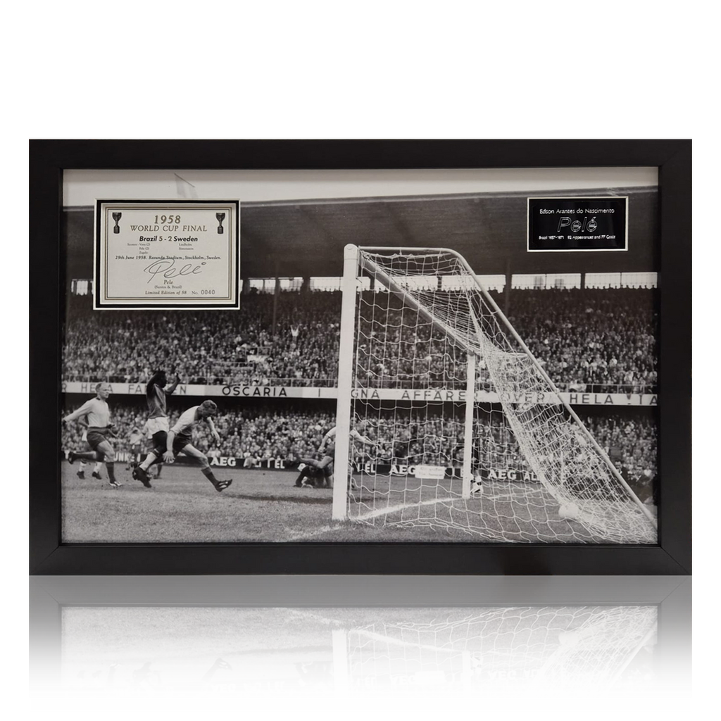 Pele Signed Limited Edition Brazil World Cup Final Plaque Iconic Frame 40/58