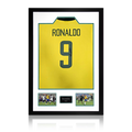 Ronaldo Signed Brazil Shirt Premium Frame
