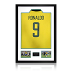 Ronaldo Signed Brazil Shirt Premium Frame