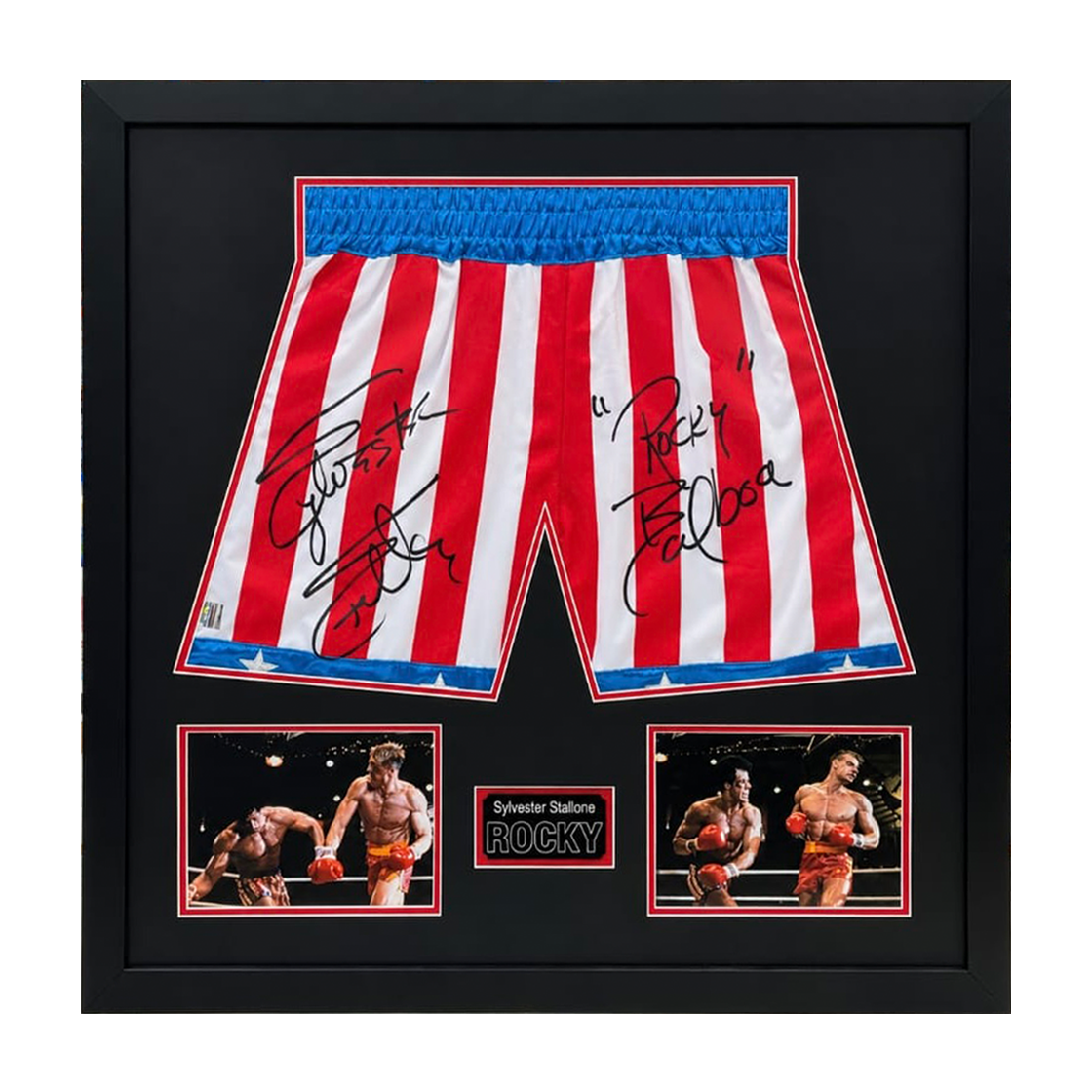 Sylvester Stallone Signed Rocky 4 Shorts Elite Frame