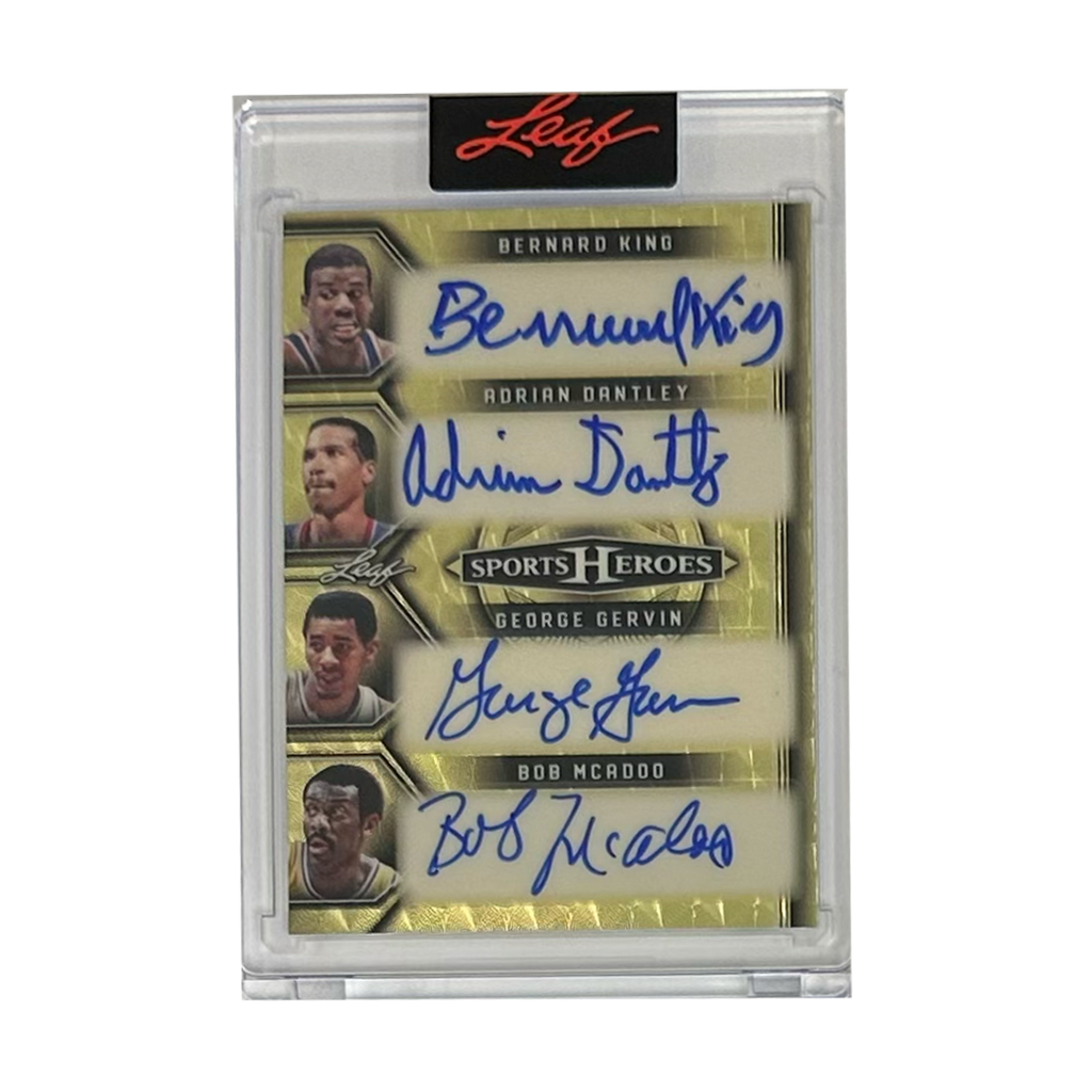 Leaf Sports Heroes Signed By George McGinnis, Nate Archibald, Dave Bing, Charlie Scott, Bernard King, Adrian Dantley, George Gervin & Bob McAdoo 1/1