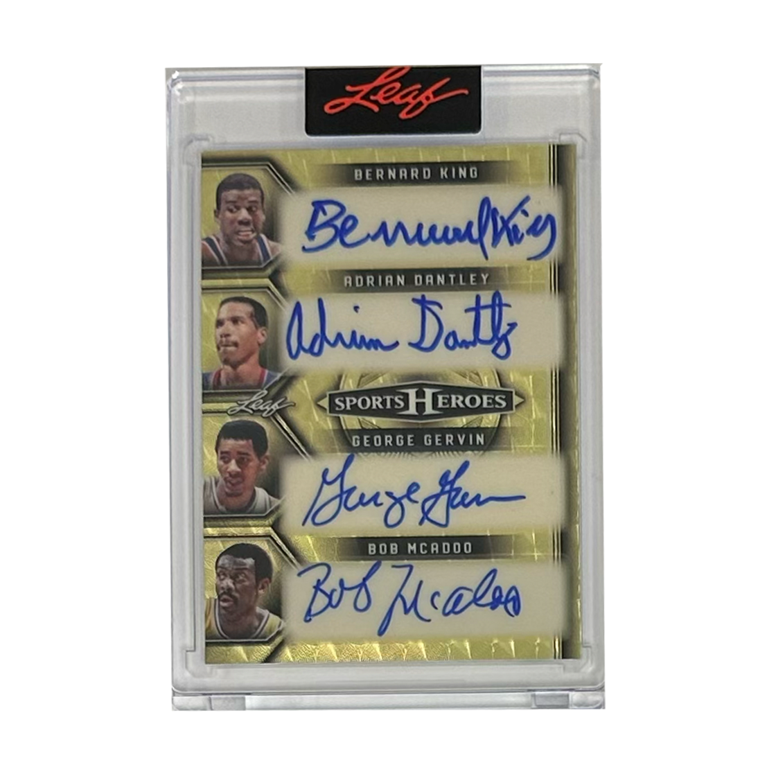 Leaf Sports Heroes Signed By George McGinnis, Nate Archibald, Dave Bing, Charlie Scott, Bernard King, Adrian Dantley, George Gervin & Bob McAdoo 1/1