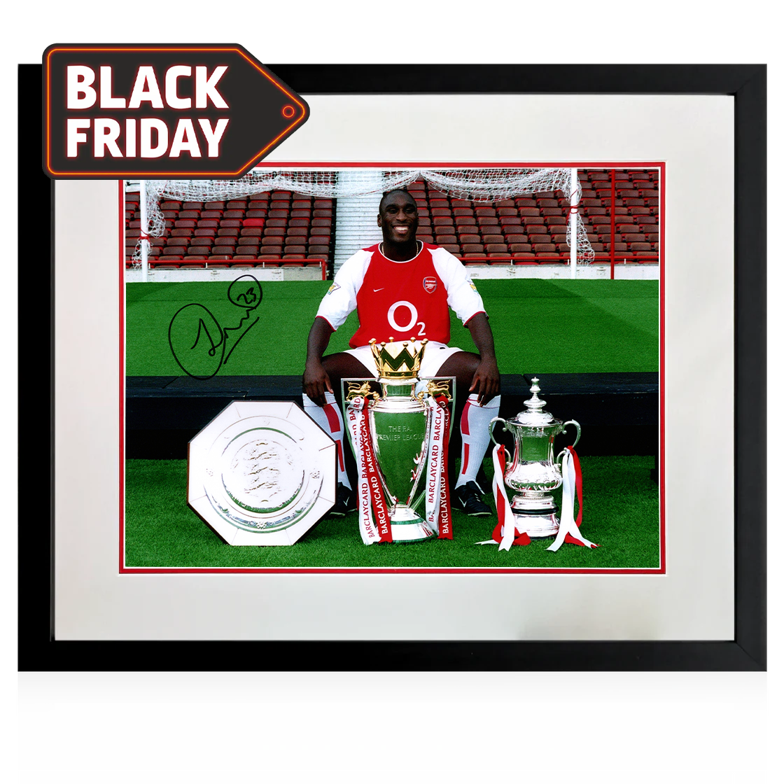 Sol Campbell Signed Arsenal Image Compact Frame