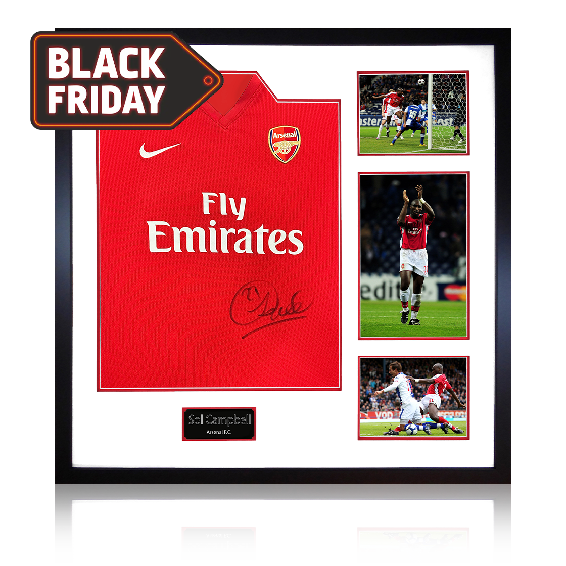 Sol Campbell Signed Arsenal 2009/10 Home Shirt Elite Frame