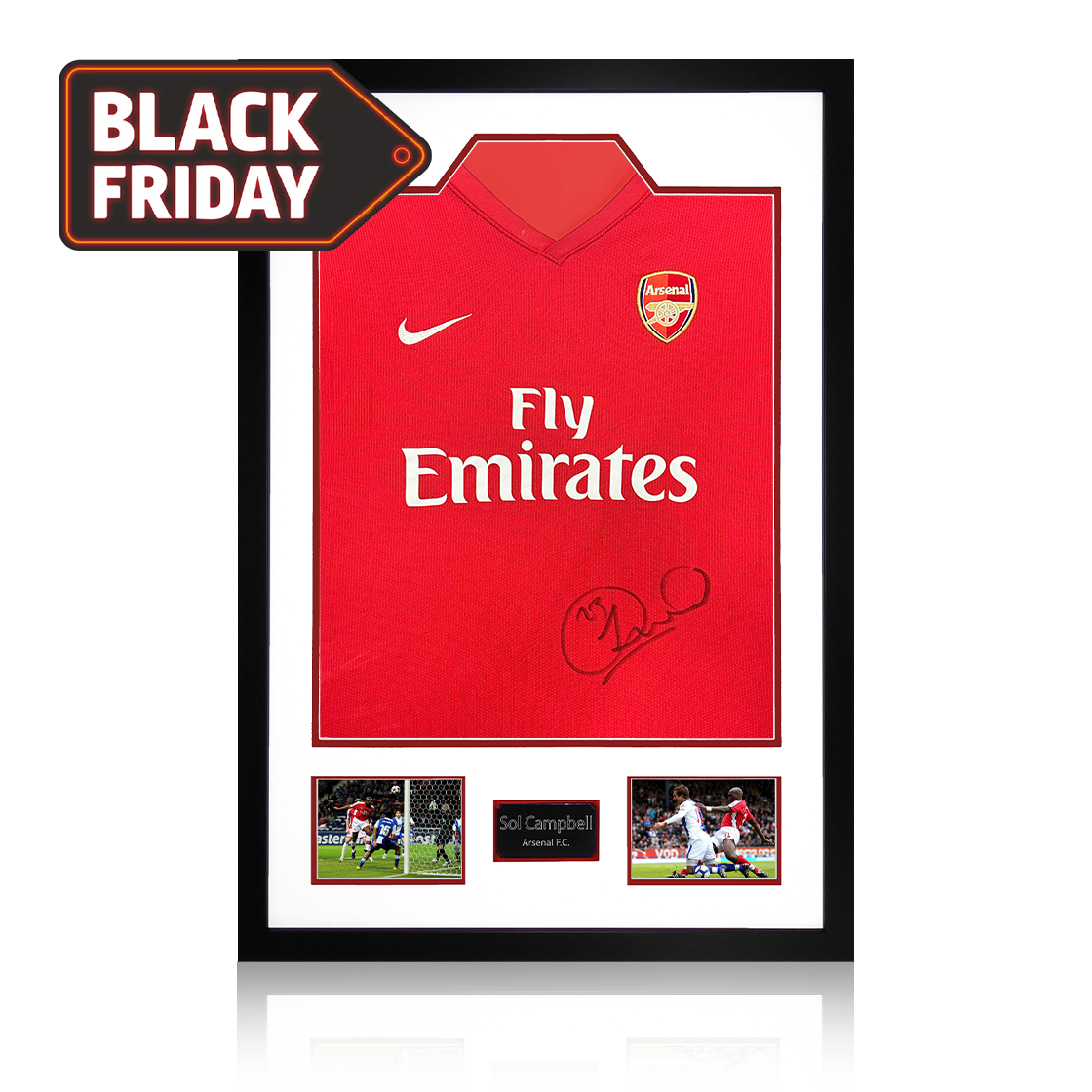 Sol Campbell Signed Arsenal 2009/10 Home Shirt Premium Frame