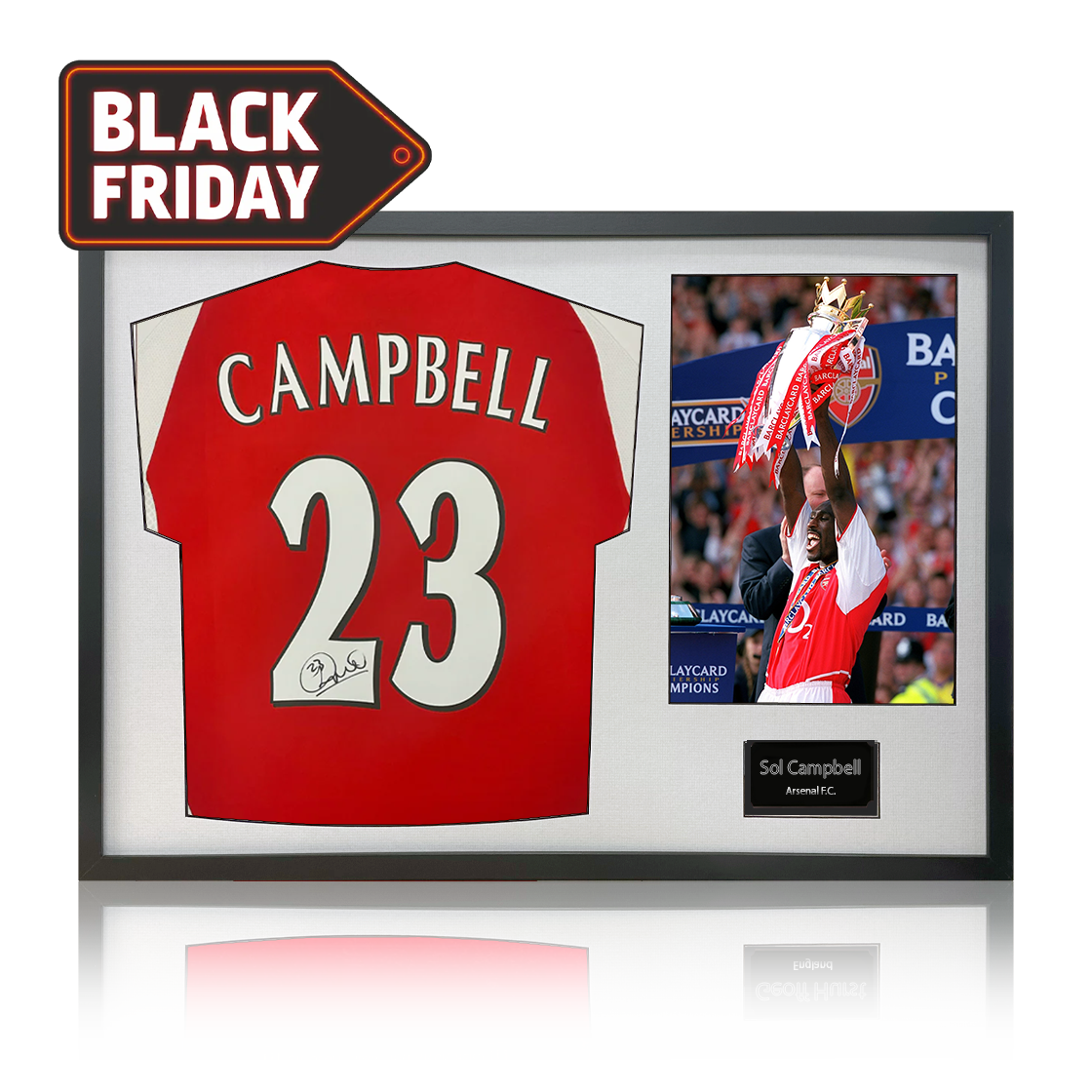 Sol Campbell Signed Arsenal Shirt Classic Frame