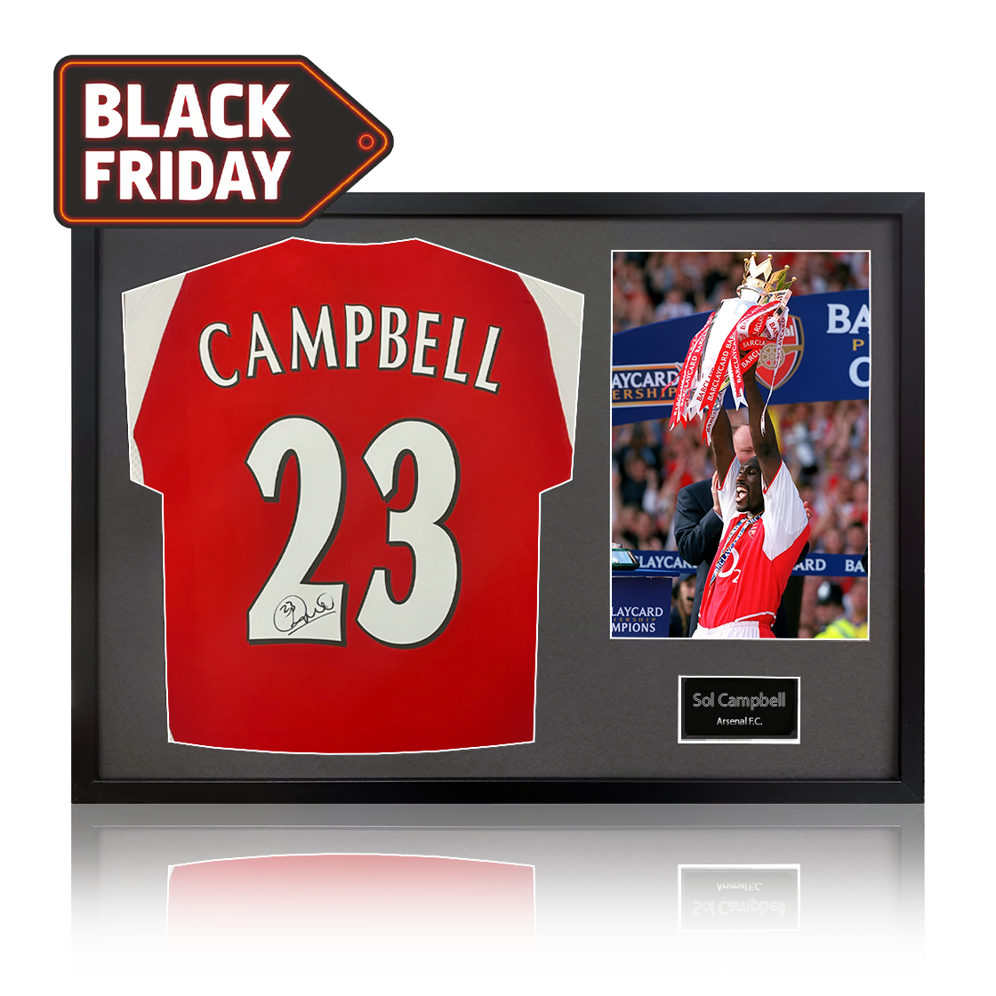 Sol Campbell Signed Arsenal Shirt Classic Frame