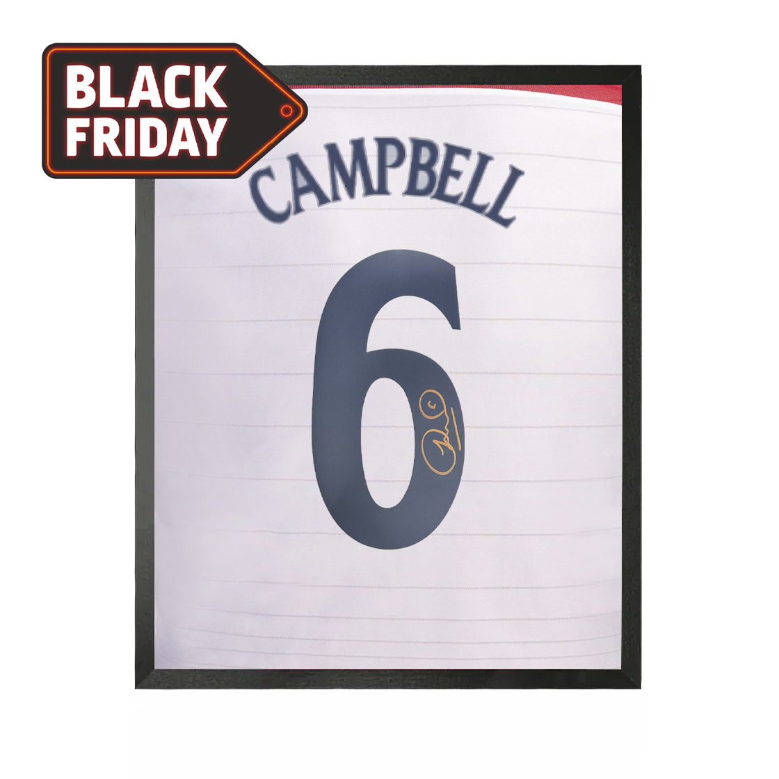 Sol Campbell Signed England Shirt Compact Frame