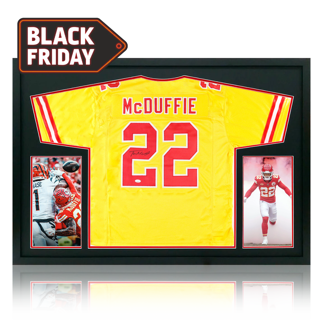 Trent McDuffie Signed Kansas City Chiefs Jersey Display (JSA)