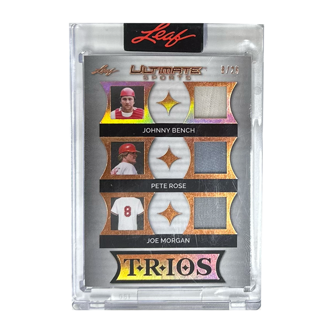 Leaf TRIOS Johnny Bench, Pete Rose & Joe Morgan 8/25