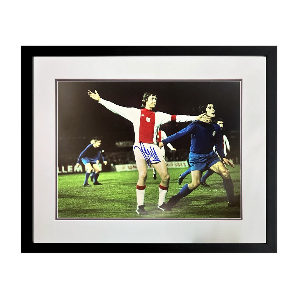 Johan Cruyff Signed AFC Ajax Photo Deluxe Mount Frame (AFTAL Authentication)