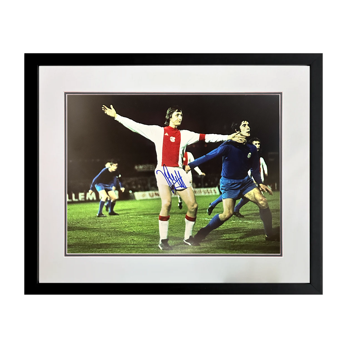 Johan Cruyff Signed AFC Ajax Photo Deluxe Mount Frame (AFTAL Authentication)