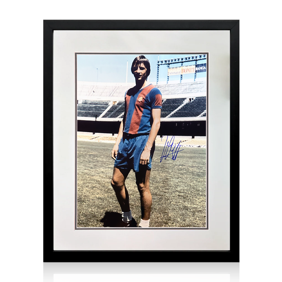 Johan Cruyff Signed FC Barcelona Photo Compact Frame (AFTAL Authentication)