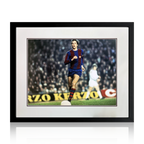 Johan Cruyff Signed FC Barcelona Photo Deluxe Mount Frame (AFTAL Authentication)
