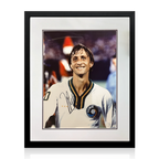 Johan Cruyff Signed New York Cosmos Photo Deluxe Mount Frame (AFTAL Authentication)