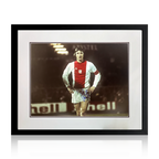Johan Cruyff Signed AFC Ajax Photo Deluxe Mount Frame (AFTAL Authentication)