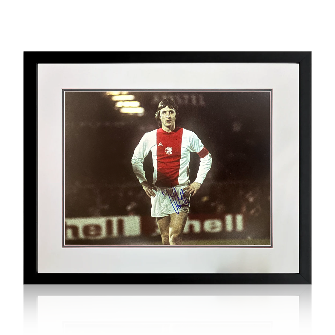 Johan Cruyff Signed AFC Ajax Photo Deluxe Mount Frame (AFTAL Authentication)