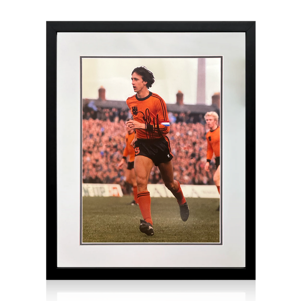 Johan Cruyff Signed Netherlands Photo Deluxe Mount Frame (AFTAL Authentication)